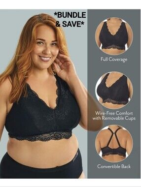 [3/$25] DREAMFIT WIRELESS LAVE BRALETTE - BLACK